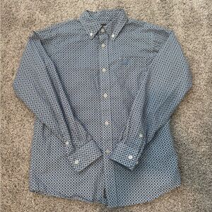 Like new! Ariat Boys Navy Geometric Button-Down Shirt